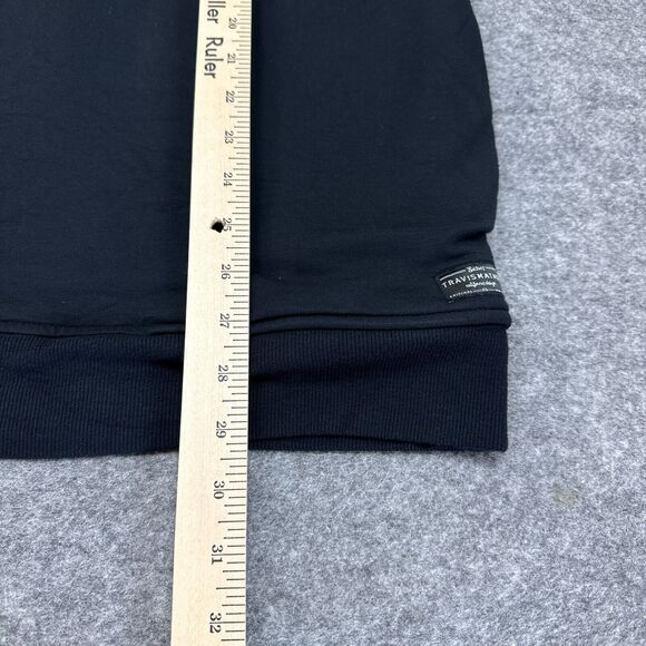 Travis Mathew Pullover Large Black Quarter Zip Fleece Lined Activewear Comfort - Picture 7 of 11
